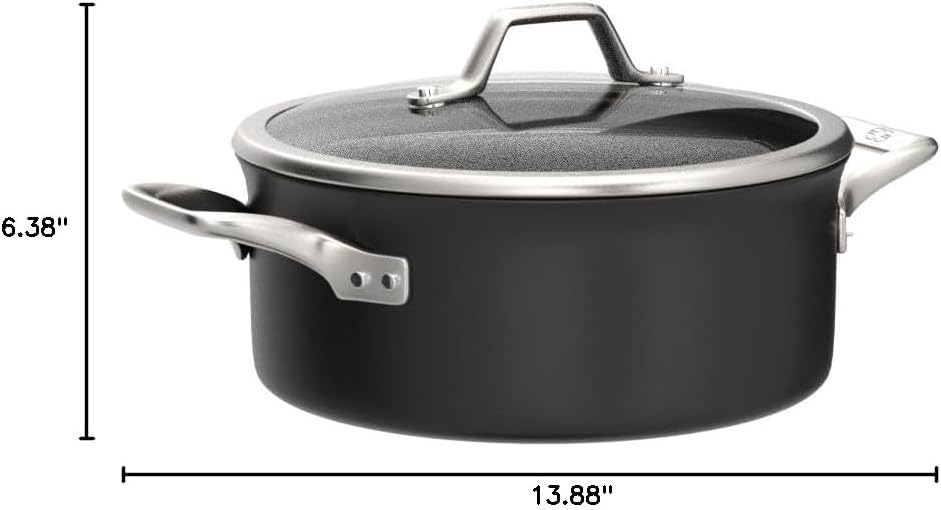 Calphalon Signature Hard-Anodized Nonstick Dutch Oven, 5-Quart, Oven-Safe, PFOA-Free, Black