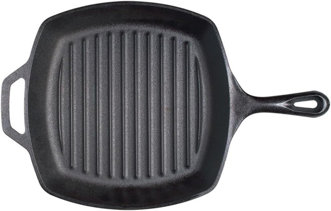 Lodge L8SGP3 Cast Iron Square Grill Pan, Pre-Seasoned, 10.5-inch