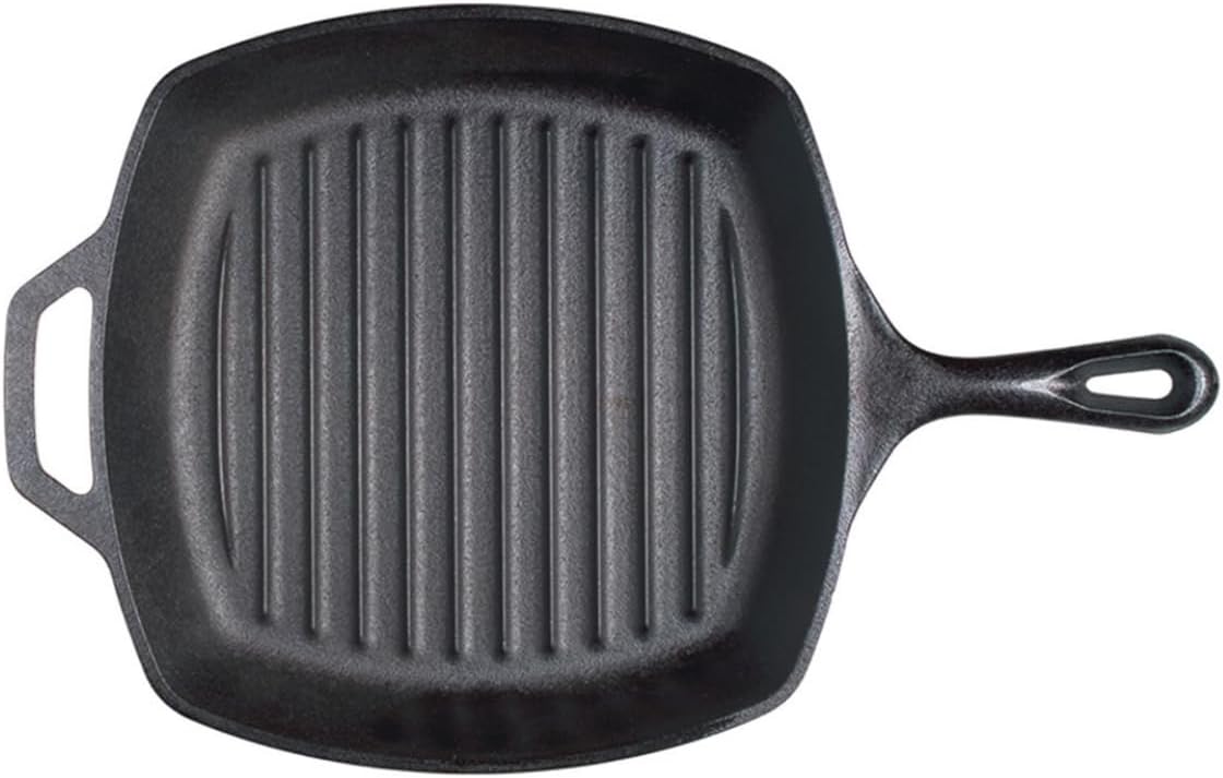 Lodge L8SGP3 Cast Iron Square Grill Pan, Pre-Seasoned, 10.5-inch
