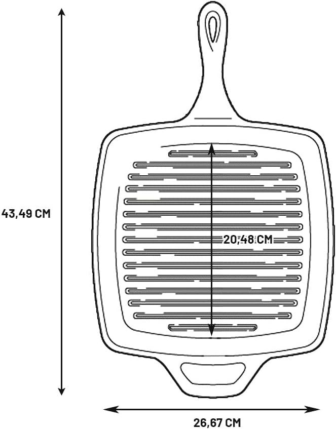 Lodge L8SGP3 Cast Iron Square Grill Pan, Pre-Seasoned, 10.5-inch