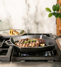 Lodge L8SGP3 Cast Iron Square Grill Pan, Pre-Seasoned, 10.5-inch