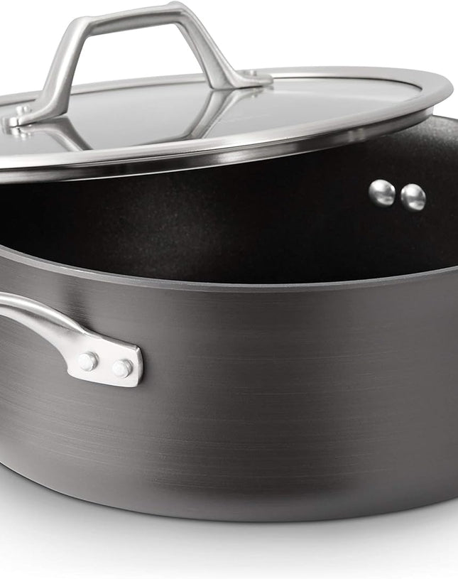 Calphalon Signature Hard-Anodized Nonstick Dutch Oven, 5-Quart, Oven-Safe, PFOA-Free, Black