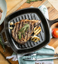 Lodge L8SGP3 Cast Iron Square Grill Pan, Pre-Seasoned, 10.5-inch